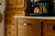Tradco White Porcelain Cabinet Pull Handle - 192mm - Antique Brass