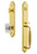Grandeur Arc Tall Entry Door Handleset - Baguette Clear Crystal Knob - Lifetime Brass