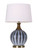 Telbix Yoni Decorative Glazed Table Lamp - White Shade - Blue