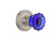 Nostalgic Faceted Cobalt Crystal Door Knob - Classic Rosette - 64mm - Satin Nickel