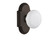 Nostalgic Colonial White Porcelain Door Knob - Cottage Plate - 102 x 64mm - Oil-Rubbed Bronze