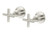 Meir Wall Top Assemblies - Cross Handles - 63 x 88mm - Brushed Nickel