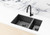 Meir 1.5 Bowl Kitchen Sink - 670 x 440mm - Gunmetal