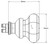 Grandeur Chambord Clear Crystal Door Knob - Arc Tall Plate - 279 x 64mm - Satin Nickel