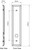 Grandeur Hyde Park White Porcelain Door Knob - Carre Tall Plate - 279 x 64mm - Polished Nickel