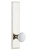 Grandeur Hyde Park White Porcelain Door Knob - Carre Tall Plate - 279 x 64mm - Polished Nickel