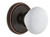 Grandeur Hyde Park White Porcelain Door Knob - Soleil Rosette - 69mm - Timeless Bronze