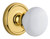 Grandeur Hyde Park White Porcelain Door Knob - Georgetown Rosette - 67mm - Polished Brass