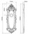 Grandeur Baguette Amber Crystal Door Knob - Grande Victorian Plate - 210 x 71mm - Antique Pewter