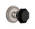 Grandeur Lyon Black Crystal Door Knob - Georgian Rope Rosette - 67mm - Satin Nickel