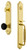 Grandeur Arc Tall Entry Door Handleset - Coventry Black Porcelain Knob - Lifetime Brass
