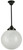 Lode Lighting Rod Pendant Light - 10" Sheffield French Etched Glass - 250mm - Patina Black