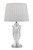 Telbix Adria Glass Base Table Lamp - White Shade - Chrome