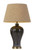 Telbix Kathy Glazed Table Lamp - Cream Shade - Antique Brass