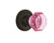 Nostalgic Pink Waldorf Crystal Door Knob - Classic Rosette - 64mm - Oil-Rubbed Bronze