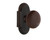 Nostalgic Brown Porcelain Door Knob - Cottage Plate - 102 x 64mm - Timeless Bronze