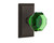 Nostalgic Green Glass Waldorf Crystal Door Knob - Studio Plate - 102 x 64mm - Oil-Rubbed Bronze