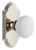 Grandeur Hyde Park White Porcelain Door Knob - Arc Short Plate - 121 x 64mm - Polished Nickel