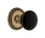 Grandeur Coventry Black Porcelain Door Knob - Soleil Rosette - 69mm - Vintage Brass