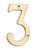 Tradco '3'  Brass House Number - 106mm - Polished Brass