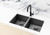 Meir Double Bowl Kitchen Sink - 760 x 440mm - Gunmetal