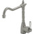 Fienza Modern Vintage Eleanor Kitchen Mixer Tap - White Porcelain Lever - Brushed Nickel