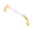 Castella White Porcelain Sovereign Cabinet Pull Handle - 96mm - Polished Gold