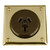 Classic Electric Bungalow Black Socket Power Point - 67 x 67mm - Polished Brass