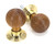 From The Anvil Beehive Mortice Door Knob - 58mm - Unlacquered Polished Brass & Rosewood