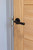 From The Anvil Hammered Newbury Art Deco Lever Door Handle - Round Rosette - 53mm - Black