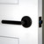 Viaggio Moderno Lever Door Handle - Circolo Leather Rosette - 64mm - Satin Black