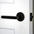 Viaggio Moderno Lever Door Handle - Circolo Linen Rosette - 64mm - Satin Black