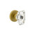 Viaggio Stella Crystal Door Knob - Circolo Leather Rosette - 64mm - Satin Brass