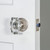 Viaggio Stella Crystal Door Knob - Circolo Hammered Rosette - 64mm - Satin Nickel