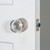 Viaggio Circolo Crystal Door Knob - Circolo Linen Rosette - 64mm - Satin Nickel