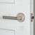 Viaggio Lusso Lever Door Handle - Circolo Linen Rosette - 64mm - Satin Nickel