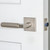 Viaggio Contempo Rebar Lever Door Handle - Quadrato Hammered Rosette - 64mm - Satin Nickel