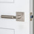 Viaggio Contempo Smooth Lever Door Handle - Quadrato Linen Rosette - 64mm - Satin Nickel