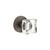 Viaggio Quadrato Crystal Door Knob - Circolo Linen Rosette - 64mm - Titanium Grey