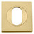 Iver Square Oval Cylinder Escutcheon - 52 x 52mm - Brushed Gold PVD (Pair)