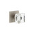 Viaggio Quadrato Crystal Door Knob - Quadrato Linen Rosette - 64mm - Satin Nickel