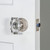 Viaggio Stella Crystal Door Knob - Circolo Leather Rosette - 64mm - Satin Nickel