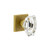 Viaggio Stella Crystal Door Knob - Quadrato Linen Rosette - 64mm - Satin Brass