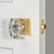 Viaggio Stella Crystal Door Knob - Quadrato Linen Rosette - 64mm - Satin Brass