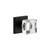 Viaggio Quadrato Crystal Door Knob - Quadrato Hammered Rosette - 64mm - Satin Black