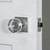 Viaggio Circolo Crystal Door Knob - Quadrato Linen Rosette - 64mm - Bright Chrome