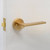 Manovella Hamilton Lever Door Handle - Round Rosette - 57mm - Satin Brass