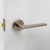 Manovella Hamilton Lever Door Handle - Round Rosette - 57mm - Brushed Nickel