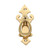 Domino Fleur-De-Lis Loop Pedestal Handle with Keyhole - Polished Brass