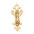 Domino Fleur-De-Lis Teardrop Pedestal Handle with Keyhole - 104 x 58mm - Polished Brass